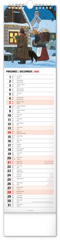 NOTIQUE Nástenný kalendár Josef Lada CZ/SK 2025, 12 x 48 cm