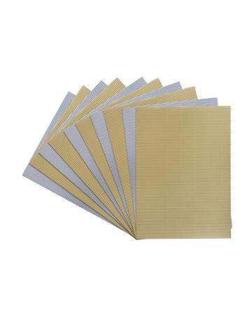 Vlnitý kartón, 25x35 cm, 10 listov, FOLIA, zlatá a strieborná farba 2