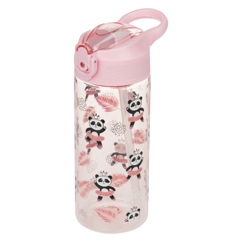 BAAGL Tritanová fľaša na nápoje so slamkou Panda, 500 ml