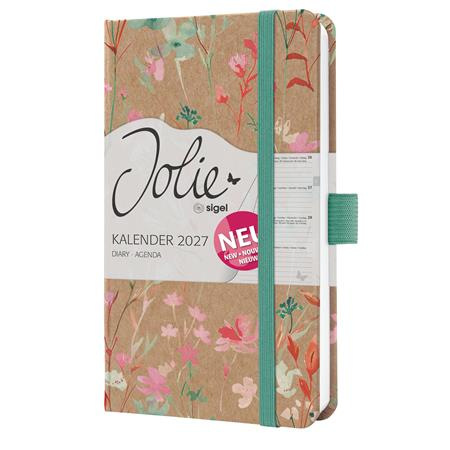 Diár, A6, týždenný, 2027, tvrdá obálka, SIGEL "Jolie", Green Floral Serenity 2