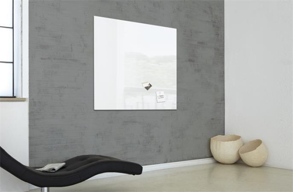 Magnetická sklenená tabuľa, 100x100 cm, SIGEL "Artverum® ", biela 7
