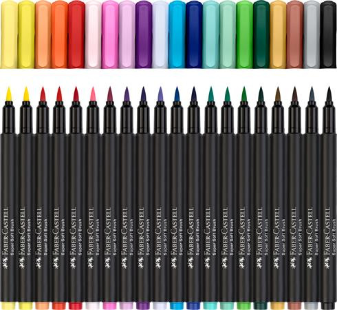 Fixky štetcové, FABER-CASTELL "Black Edition", 20 rôznych farieb 2