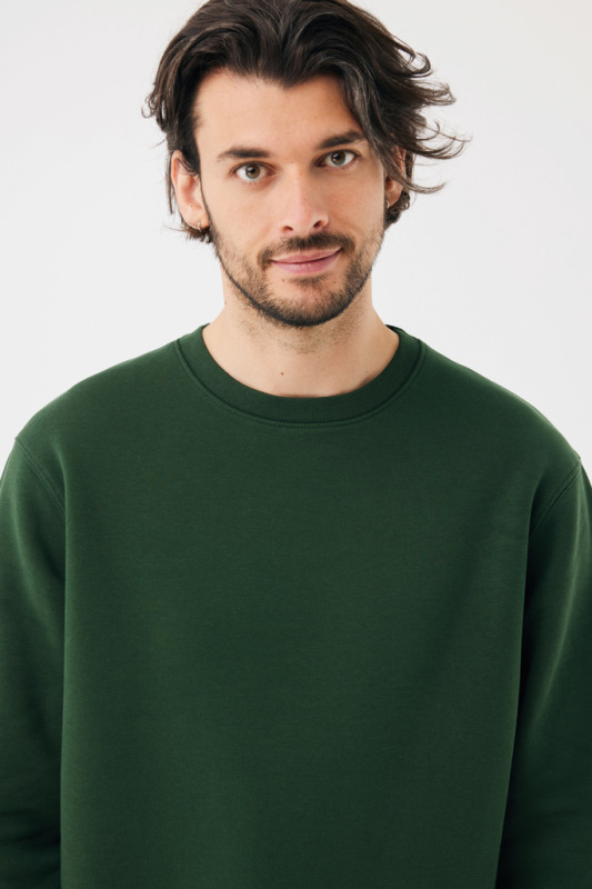 IQONIQ Toria Unisex mikina s okrúhl. výstrihom z rec. bavlny forest green XXS 8