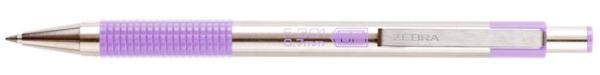 ZEBRA Guľôčkové pero, 0,24 mm, stláčací mechanizmus, nerezová oceľ, farba tela: pastelová fialov
