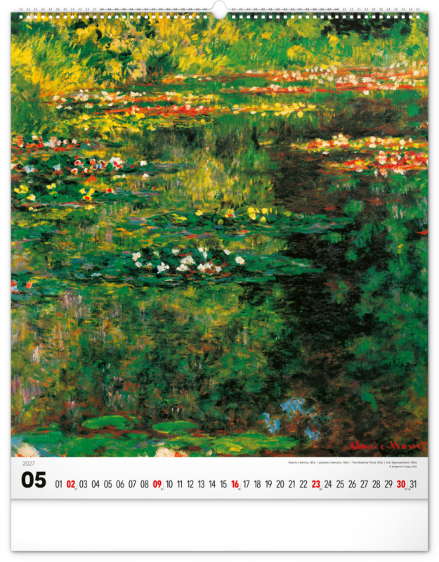 NOTIQUE Nástenný kalendár Impresionizmus 2027, 48 x 56 cm 5