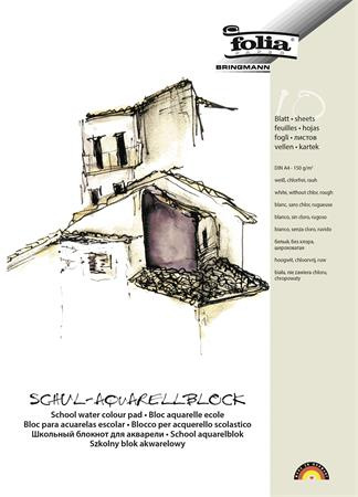 Akvarelový blok, A4, 150 g, 10 listov, hrubý, FOLIA