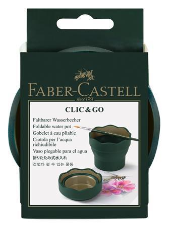 Kelímok na vodu, plastové, FABER-CASTELL "Click&Go", zelená 2