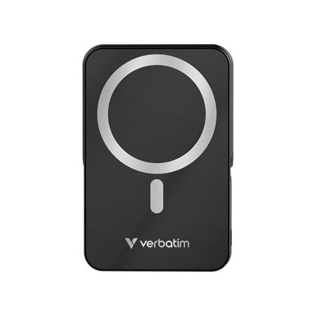 Power banka, externá batéria, magnetická (bezdrôtová), 10 000 mAh, stojanček, VERBATIM "Ch