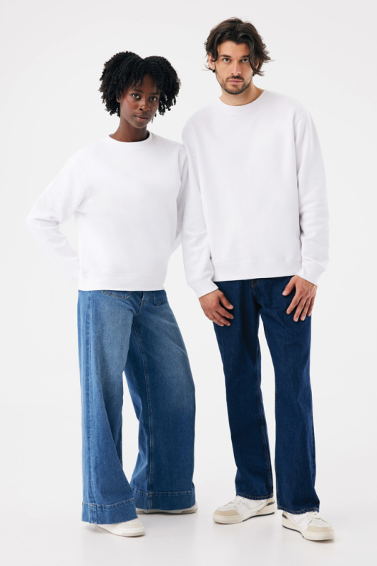 IQONIQ Toria Unisex mikina s okrúhl. výstrihom z rec. bavlny recycled white L 16