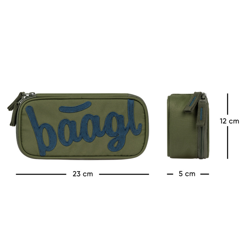 BAAGL Školský peračník etui Olive GRS 3