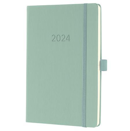 Zápisník, A5, týždenný, 2024, tvrdý obal, SIGEL "Conceptum", mätovo zelená