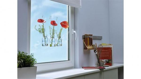 Samolepiaci dekoračný háčik na sklo, TESA "Powerstrips®", priehľadná