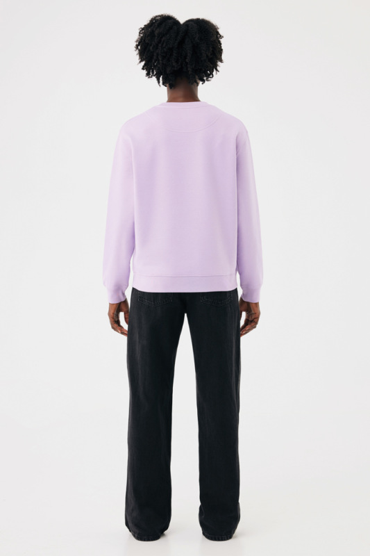 IQONIQ Toria Unisex mikina s okrúhl. výstrihom z rec. bavlny lavender L 13