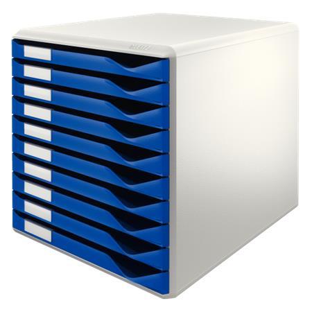 LEITZ Standard zásuvkový box, 10 zásuviek, modré