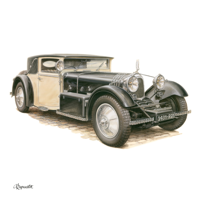 NOTIQUE Poznámkový kalendár Classic Cars – Václav Zapadlík 2027, PLASTIC FREE, 30 x 30 cm 3