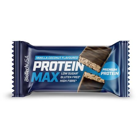 Proteínová tyčinka, bezlepková, 45 g, BIOTECH USA "Protein Max", kokos-vanilka 1