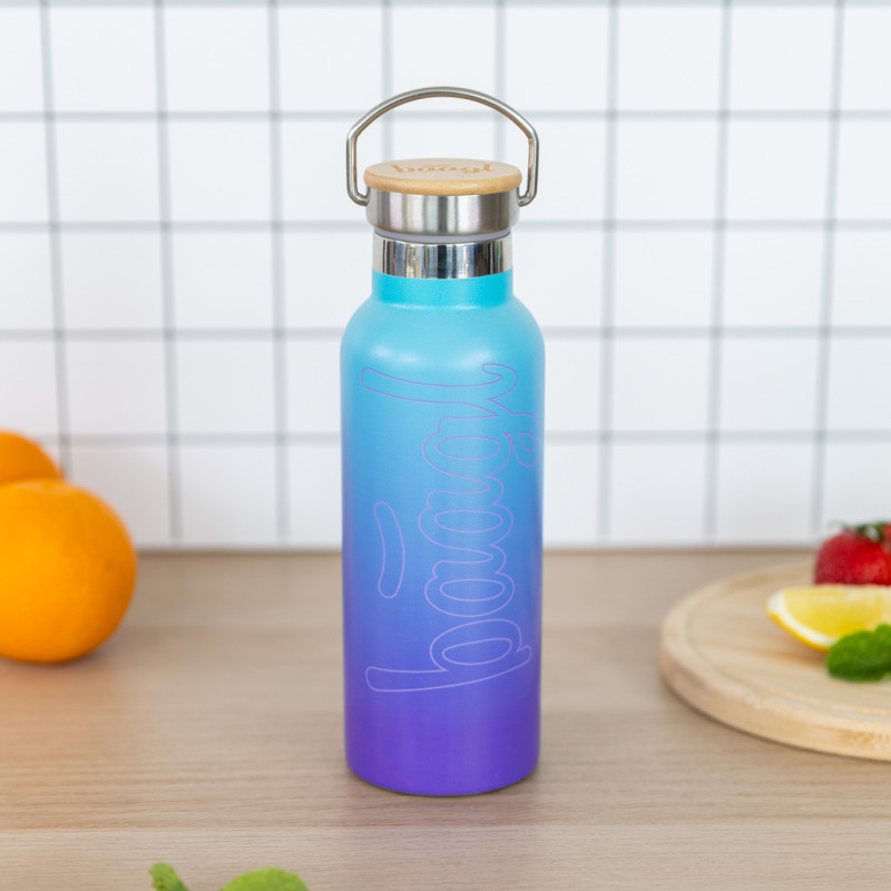 BAAGL Termofľaša s bambusovým viečkom Gradient modro-fialová, 500 ml 4