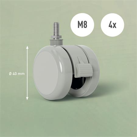 Kolieska k výškovo nastaviteľnému elektrickému stolu, LEITZ "Ergo" 2