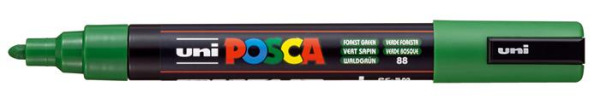 Dekoračný popisovač, 1,8-2,5 mm, UNI "Posca PC-5M", lesný zelený 2
