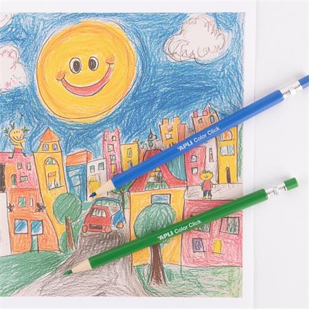 Sada farebných náplňových ceruziek, stojan, APLI "Color Click", 12 rôznych farieb, 12 sád 4