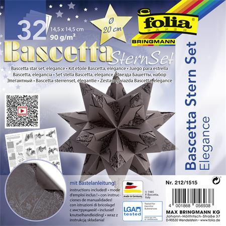 Bascetta hviezda, sada, 14,5x14,5 cm, 90 g, 32 listov, FOLIA, hnedá - indický sen 1