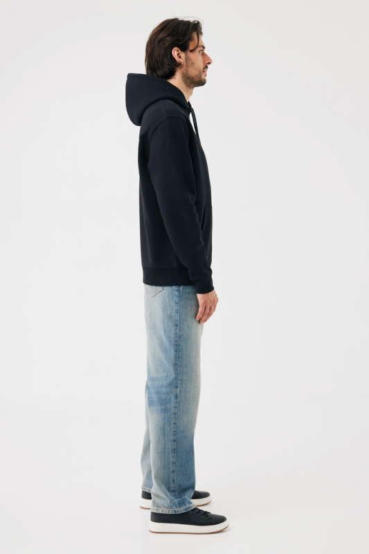 IQONIQ Joshua Unisex mikina s kapucňou z rec. bavlny čierna XS 9