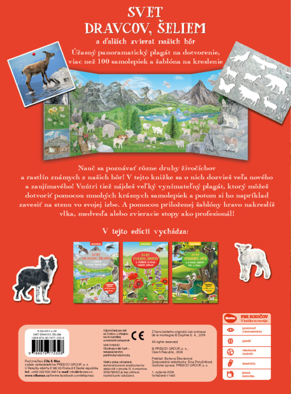 SVET DRAVCOV, ŠELIEM a ďalších zvierat našich hôr – Knižka s plagátom a samolepkami 3