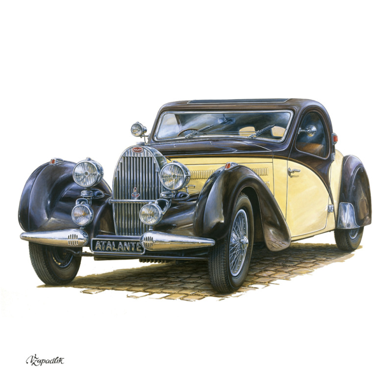 NOTIQUE Poznámkový kalendár Classic Cars – Václav Zapadlík 2027, PLASTIC FREE, 30 x 30 cm 4