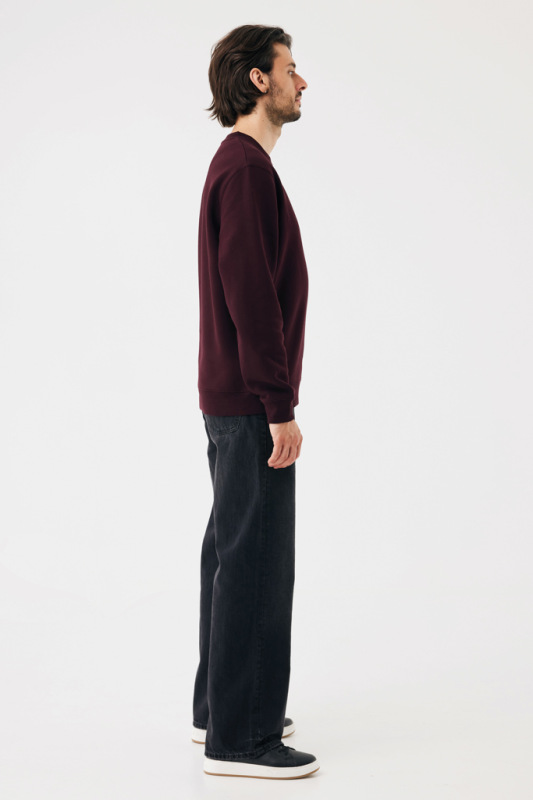 IQONIQ Toria Unisex mikina s okrúhl. výstrihom z rec. bavlny merlot L 7