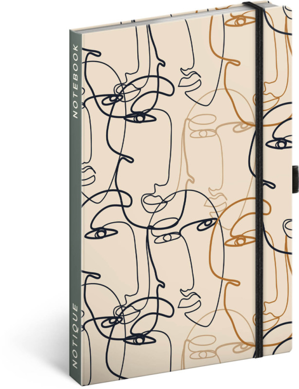 NOTIQUE Notes Tvár, linajkovaný, 13 x 21 cm