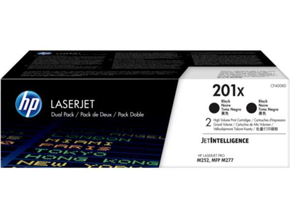 CF400XD toner Color LaserJet Pro do tlačiarní M252, M277, HP 201X, čierny, 2*2,8k
