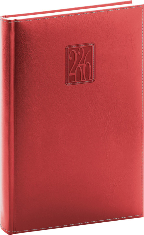 NOTIQUE Denný diár Panama 2026, červený, 15 x 21 cm