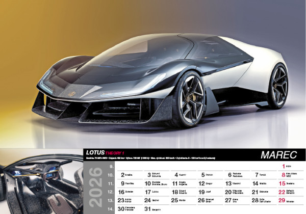 Nástenný kalendár Fast cars 2026 3