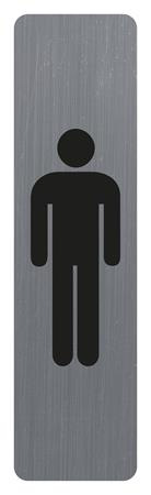 Informačná tabuľka, samolepiaca, 4,4x16,5 cm, hliníkový vzhľad, EXACOMPTA, "Pre pánov"