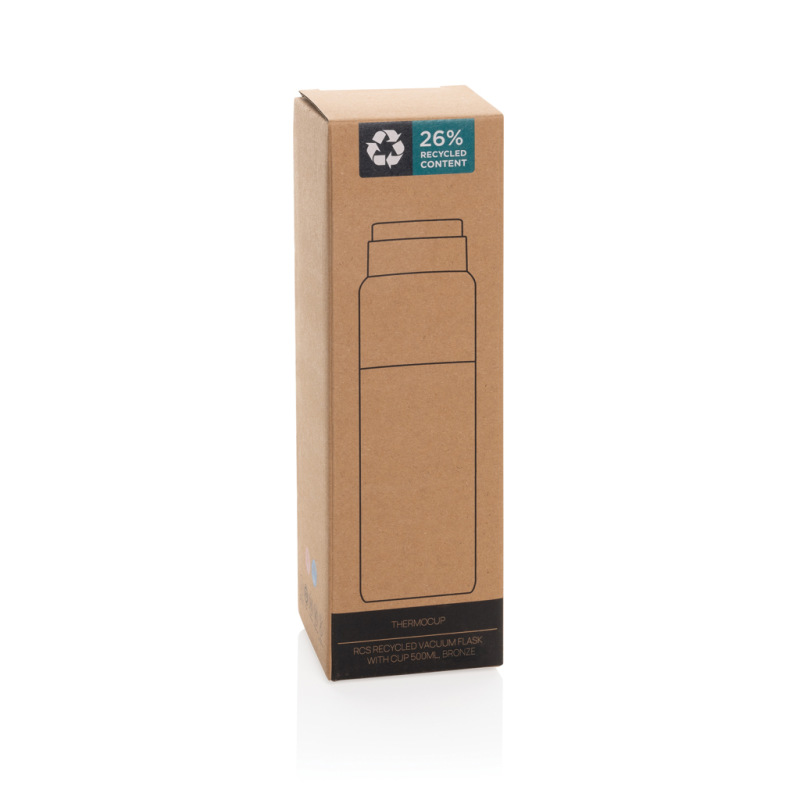 Thermocup RCS termosku z recykl. materiálov s pohárom 500ml bronz 9