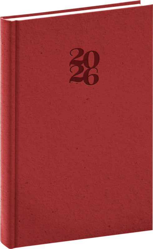 NOTIQUE Denný diár Essenza 2026, čerešňa, 15 x 21 cm