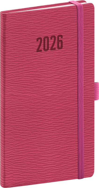 NOTIQUE Vreckový diár Rivoli 2026, ružový, 9 x 15,5 cm