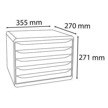 Box na dokumenty, plast, 5 zásuviek, EXACOMPTA "Big-Box Plus Horizon Iderama" 3