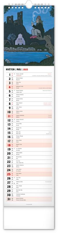 NOTIQUE Nástenný kalendár Josef Lada CZ/SK 2025, 12 x 48 cm