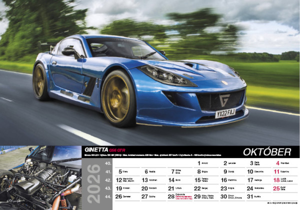 Nástenný kalendár Fast cars 2026 10