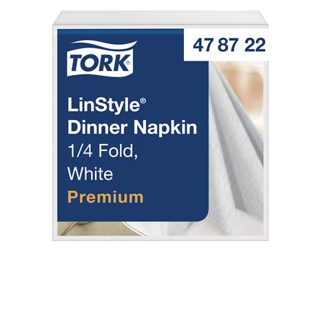 Servítky, priemyselne kompostovateľné, 1/4 ohyb, 1-vrstvové, 39x39 cm, Premium, TORK "LinS 1