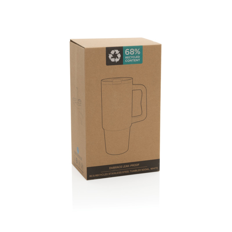 Embrace nepretekajúci tumbler z recykl. nerez. ocele 900ml biela 8