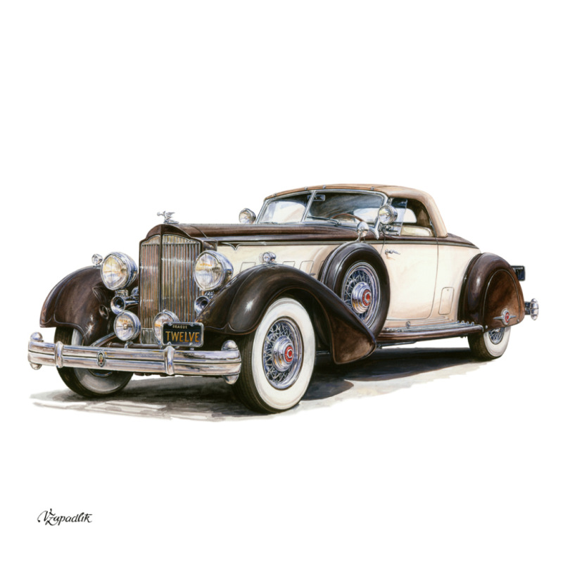 NOTIQUE Poznámkový kalendár Classic Cars – Václav Zapadlík 2027, PLASTIC FREE, 30 x 30 cm 12