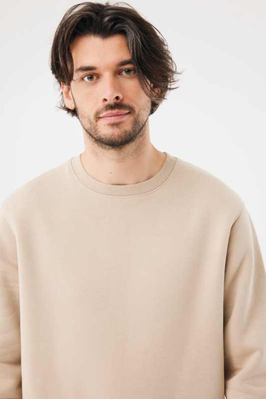IQONIQ Toria Unisex mikina s okrúhl. výstrihom z rec. bavlny desert XXS 13
