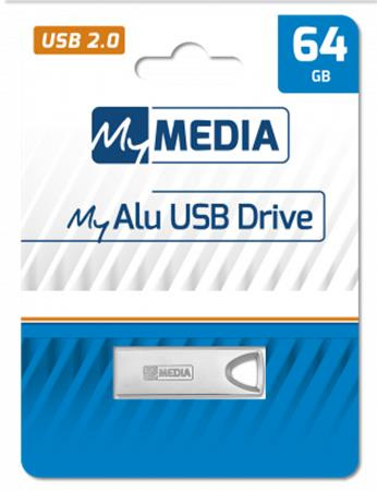 USB kľúč, 64GB, USB 2.0, hliníkový kryt, MYMEDIA "Alu" (by VERBATIM) 1