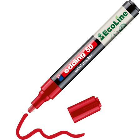 Lakový popisovač, 2-3 mm, EDDING "50", červený 3