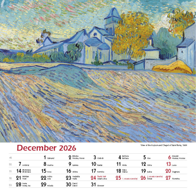 Nástenný kalendár Vincent van Gogh 2026 12